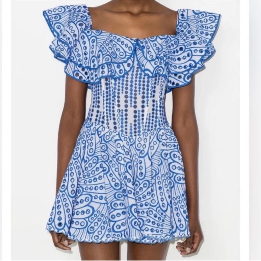 CHARO RUIZ IBIZA Dalia Ruffled Mini Dress - Picture 1 of 9